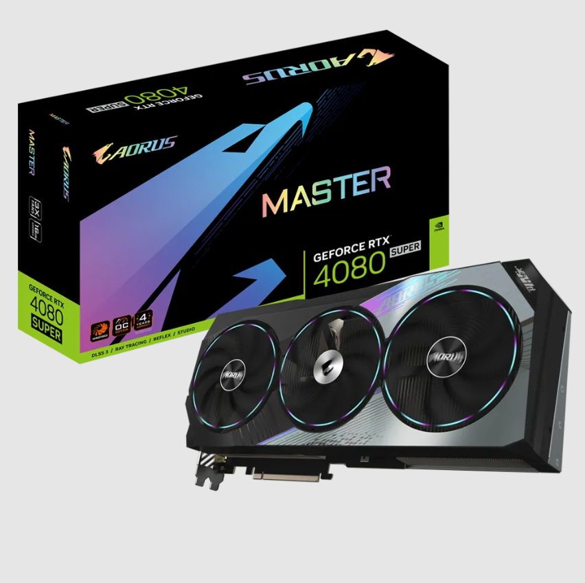  nVIDIA GeForce RTX4080 SUPER AORUS MASTER 16G<br>Core Clock: 2625 MHz, 1x HDMI/ 3x DP, Max Resolution: 7680 x 4320, 1x 16-Pin Connector, Recommended: 850W  